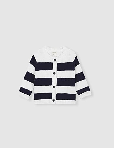 Gocco Sweter kardigan Baby Chaqueta Rayas, Blanco ROTO, 18 Meses