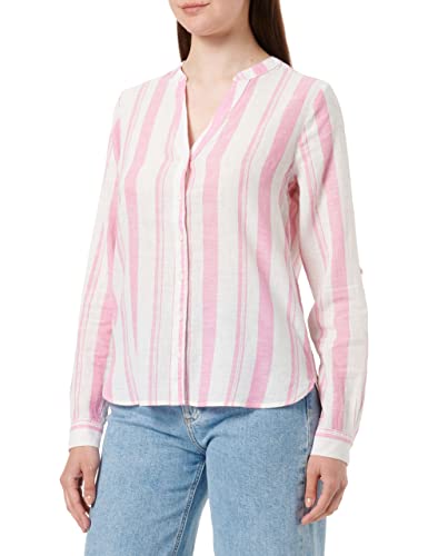 Springfield Koszula Męska, Kołnierz Mao, Lino, Bawełna, Różowy, 40