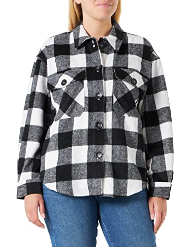 ONLY Onlny Marsala Check Shacket Cc OTW kurtka damska, Jasna biel/Checks: black, XL