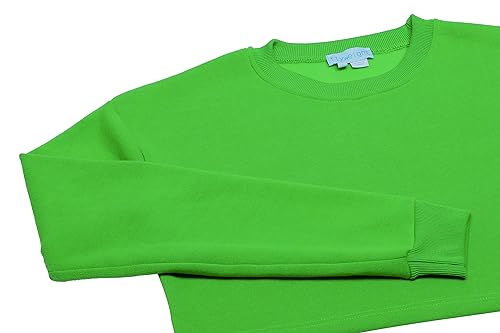 Kilata Damska bluza z długim rękawem ze 100% poliestru, z okrągłym dekoltem, soczysta zieleń, rozmiar S, Soczysta zieleń, S