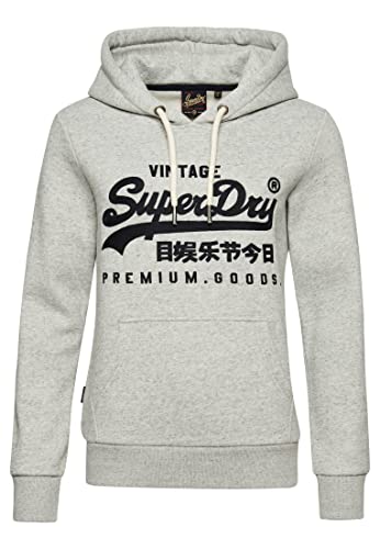 Superdry VL Scripted Coll Hood Bluza damska, Athletic Grey Marl, 40