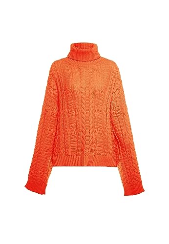 myMo Damski sweter z golfem Twist, modny, pomarańczowy, XL/XXL, pomarańczowy, XL