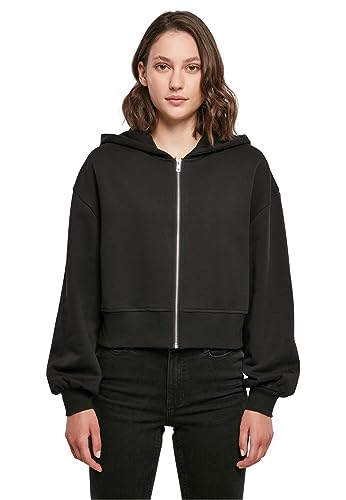 Build Your Brand Damska kurtka damska Short Oversized Zip Jacket Black XXL, czarny, XXL