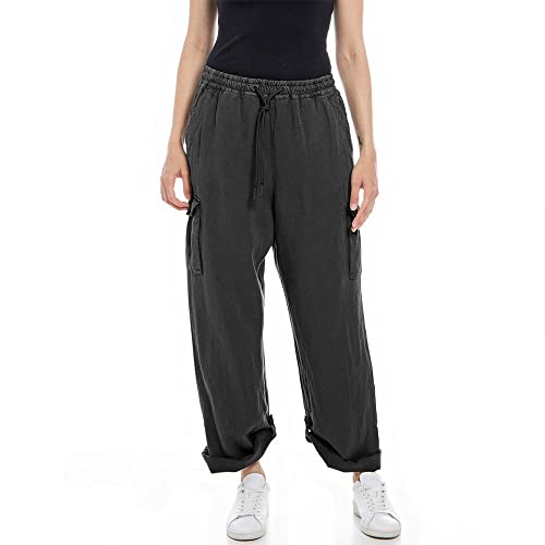 Replay Spodnie damskie, 099 Blackboard, XL