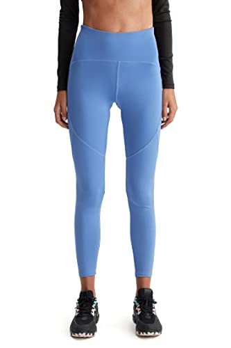 DeFacto Legginsy z wysokim stanem dla kobiet – sportowe legginsy dla kobiet (niebieskie, S), niebieski, S