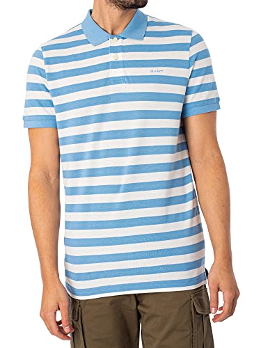 GANT Męska koszulka polo Multi Stripe Ss Pique, Gentle Blue, S