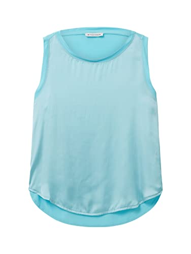 TOM TAILOR Damski top Basic z mieszanki materiałów, 26007 - Teal Radiance, L
