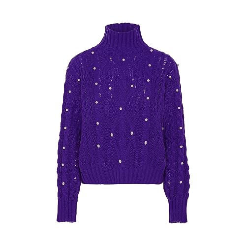 faina Damski sweter z golfem liliowy M/L, liliowy, M