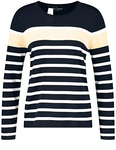 GERRY WEBER Edition Sweter damski, granatowy/piaskowy/ecru druk, 38 PL