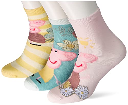 NAME IT Girl's NMFMAYKEN PEPPAPIG PEP skarpety, Lemon Icing/Pack:5P 2xGLACIER+Light LIL2xLEMON Icing, 19/21