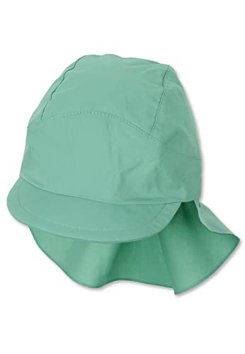 Sterntaler Unisex dziecięca czapka z daszkiem z ochroną karku, bez tasiemek do wiązania czapka dziecięca, średni zielony, 51