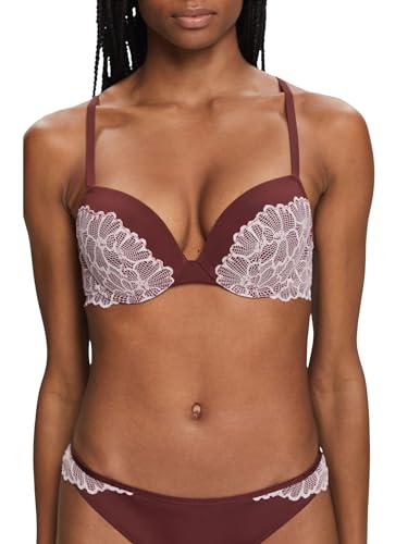 ESPRIT Damski biustonosz Big Flower Lace RCS CLAS. Push Push Up, Rust Brown, 80C