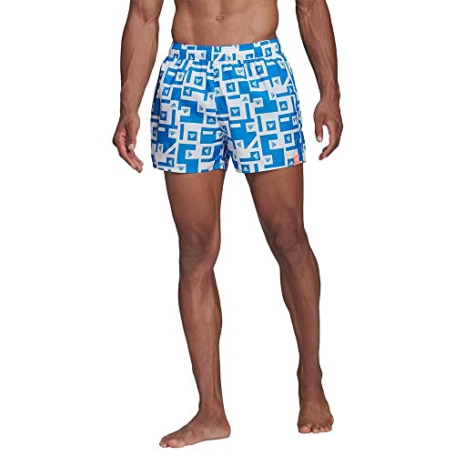 adidas Męski kostium kąpielowy Bos AOP Clx Vsl, niebieski w kolorze różowym/białym, XS