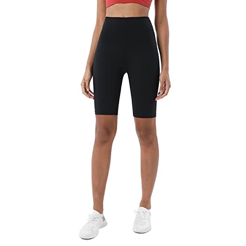 Damskie legginsy sportowe antycellulitowe spodenki do jogi z wysoką talią kolarskie Scrunch Butt spodenki do jogi kryjące Scrunch Butt Jogging Dance Course Gym, czarny i srebrny, XL