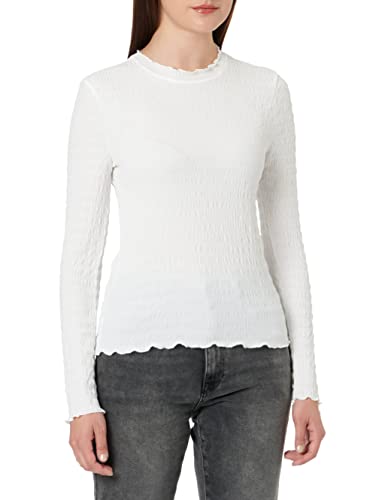 VERO MODA Women's VMNYNNE LS TOP NOOS koszulka z długim rękawem, śnieżna biel, L