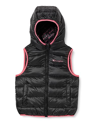 Champion Legacy Outdoor K-Light WR S-l Hooded Kamizelka dla dzieci i młodzieży, Nero/Rosa, 5-6 lat