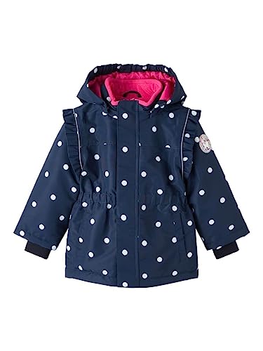 NAME IT Girl's NMFSNOW05 Jacket DOT FO kurtka, Dark Sapphire, 104, Dark Sapphire, 104 cm