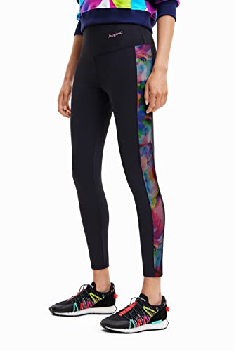 Desigual Damskie legginsy z dzianiny regularnej, Czarny, L