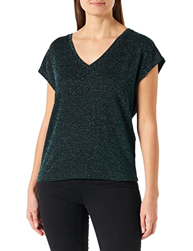 ONLY Damski top Onlcarol S/S Glitter JRS, Shaded Spruce/Pattern:zigzag Black, S