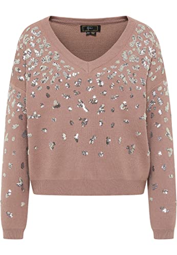 aleva Damski sweter z dzianiny 11019451-AL04, szarobrązowy srebrny, M/L, szarobrązowy, srebrny, M-L