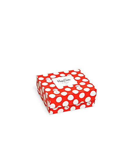 Happy Socks Christmas Gift Box, kolorowe i zabawne, Skarpety dla kobiet i mężczyzn, Czerwony-Biały 2 pary (41-46)