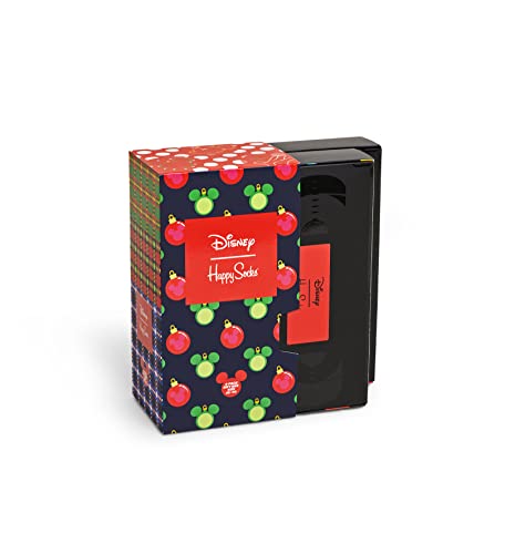 Happy Socks 4-Pack Disney Holiday Gift Set, Skarpety dla kobiet i mężczyzn, Czerwony-Zielony-Zielony-Biały (41-46)