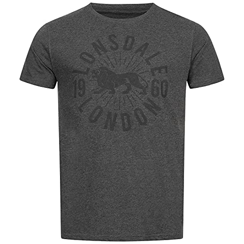 Lonsdale Męski t-shirt Warmwell, Marl Anthra/Black, XXL