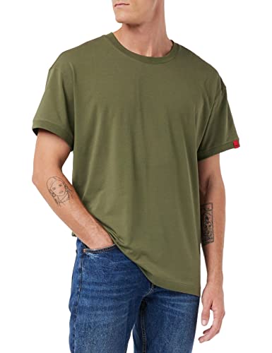 HUGO T-shirt męski z logo, Dark Green303., M