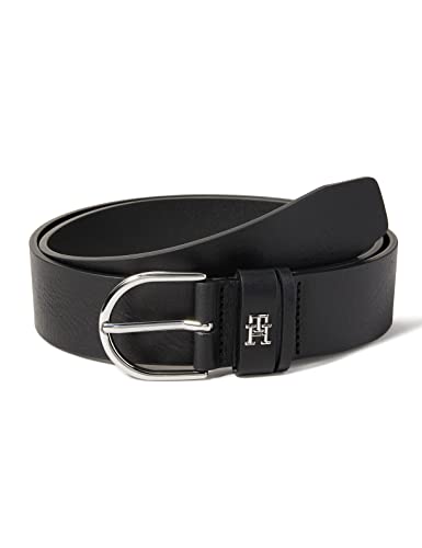 Tommy Hilfiger Damski pasek skórzany TH Timeless 3.5, Czarny, 135 cm