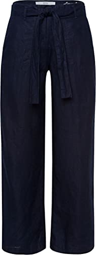 BRAX Damskie spodnie w stylu Maine S skrócone lniane spodnie, granatowy, 26W / 30L