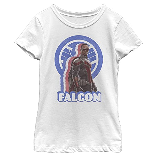 Marvel distressed falcon koszulka dziewczęca (1 opakowanie), Biały, XL