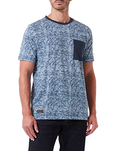 Camel Active Męski T-Shirt, Niebieski Night Blue, L