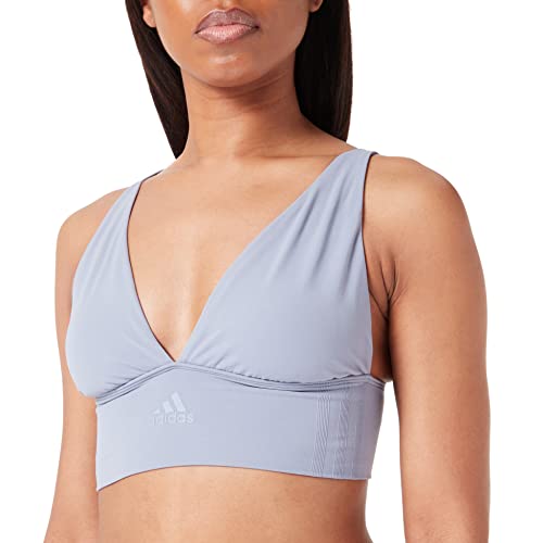 adidas Biustonosz damski typu longline, szary/niebieski, XS