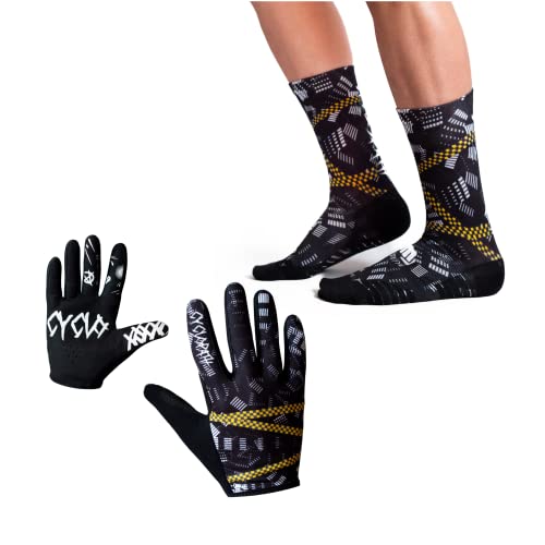 Ridefyl, Pack Skarpety i rękawiczki Rowerowe Cyclopath, Rozmiar M-L, Unisex, Sport, MTB, Bieganie, Crossfit, Fitness, Wysokie trzciny, Zabawny, Oddychający