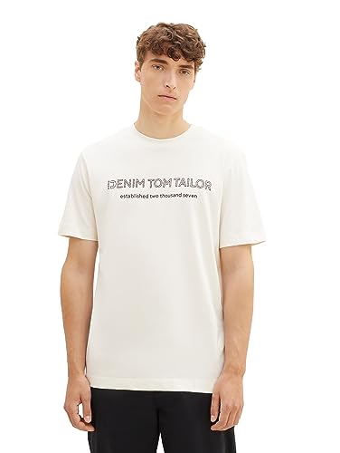 TOM TAILOR Denim T-shirt męski, 12906 - Wool White, XL