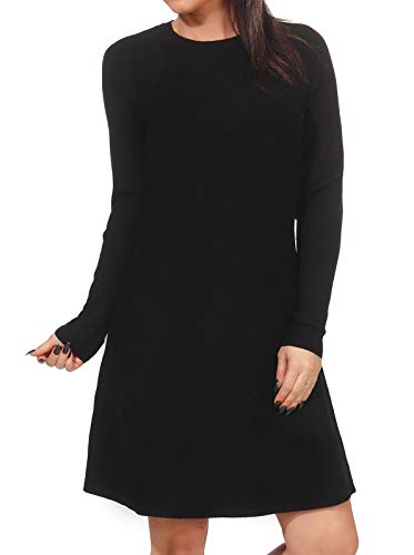 VERO MODA Damska sukienka z długim rękawem, zimowa sukienka z dzianiny Nancy, czarny, XXL