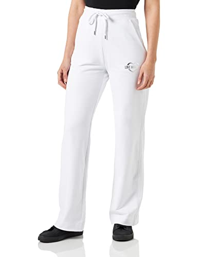 Love Moschino Szeroki Noga Jogger Spodnie Damskie Casual, Optyczny biały, 42