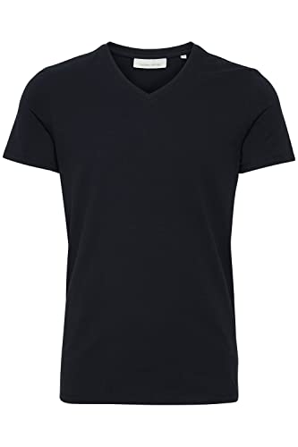 CASUAL FRIDAY CFLincoln V-Neck T-shirt męski z krótkim rękawem, z dekoltem w serek, krój slim fit, Czarny (50003), XL