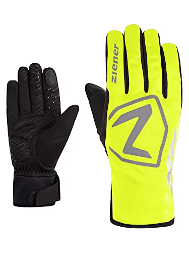 Ziener Męskie rękawiczki rowerowe DAQUA, zimowe | wodoszczelne, softshell, wyściełane, poison yellow, 9,5