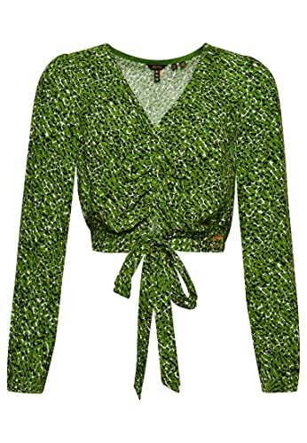 Superdry Vintage Tie Front Top W6011553A Rain Green AOP 6 Kobieta, Rain Green Aop, 32
