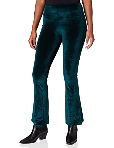 Urban Classics Damskie legginsy z wysokim stanem Boot Cut z aksamitnego materiału z wysokim stanem, szerokie zakończenia nogawek, rozmiar XS do 5XL, morski, XXL