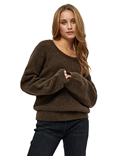 Minus Damski sweter z dzianiny Kestine, łupkowo-brązowy, S