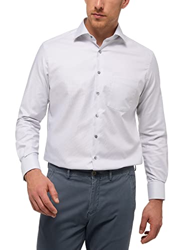 Eterna Męska koszula z długim rękawem Modern FIT Twill Grey Structured, 19, szary, 50-More