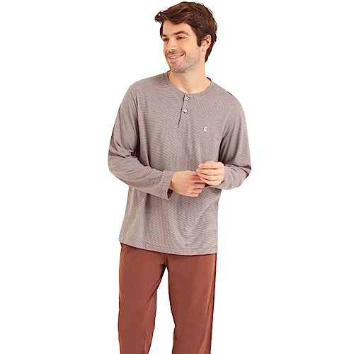 Eminence Zestaw Pijama Mężczyźni, Brązowy pasek, S