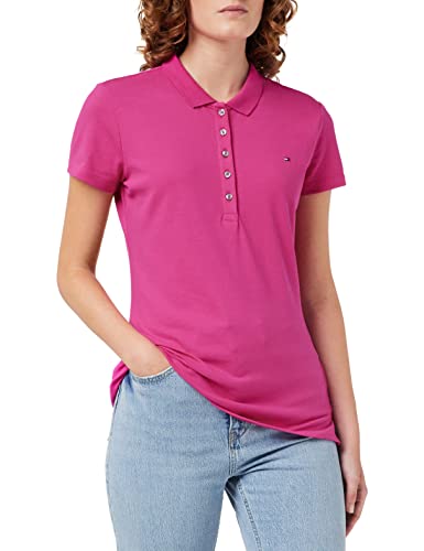 Tommy Hilfiger Damska koszulka polo z krótkim rękawem, Magenta mimośrodowa, XXS