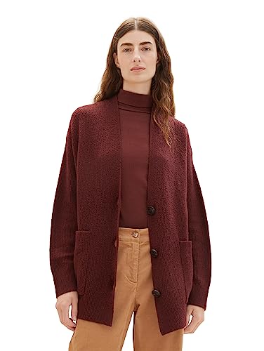 TOM TAILOR Damski kardigan z dzianiny, 32404 - Raisin Melange, XL