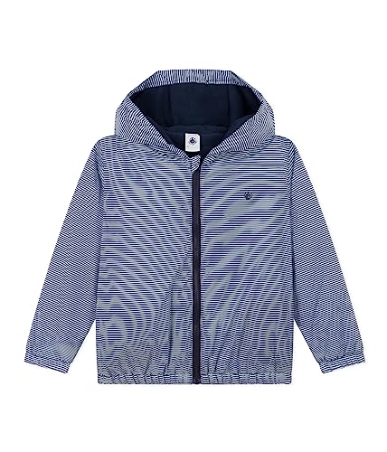 Chłopięca wiatrówka Petit Bateau, Smoking Blue/Marshmallow White, 3 lat