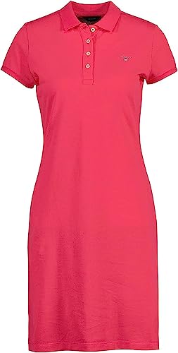 GANT Oryginalna sukienka damska Pique SS Dress Kleid Magenta Rink, Standard, magenta różowy, XS