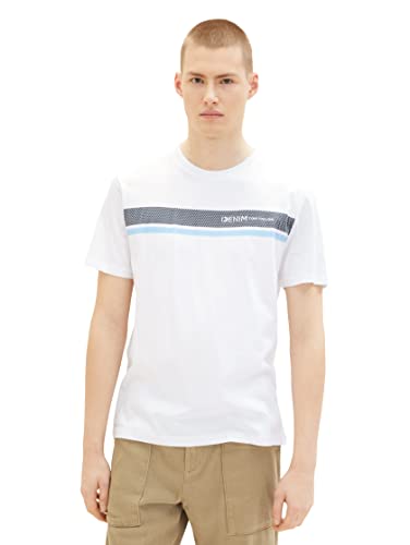 TOM TAILOR Denim Koszulka męska 1036965, 20000-biała, XXL, 20000 – biały, XXL