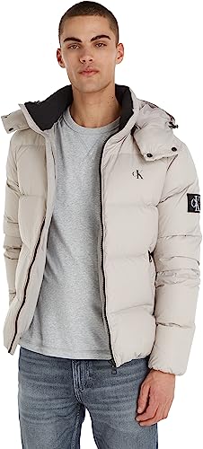 Calvin Klein - męskie płaszcze - kurtka puchowa męska - kurtka puchowa męska, czarna kurtka - męska kurtka puchowa Essentials płaszcz puchowy, Portypauz, XXS
